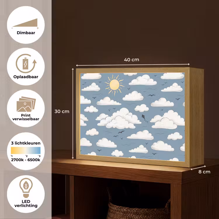 Lightbox - Wandlamp - Lucht - Zon - Wolken - Natuur - Blauw — 10