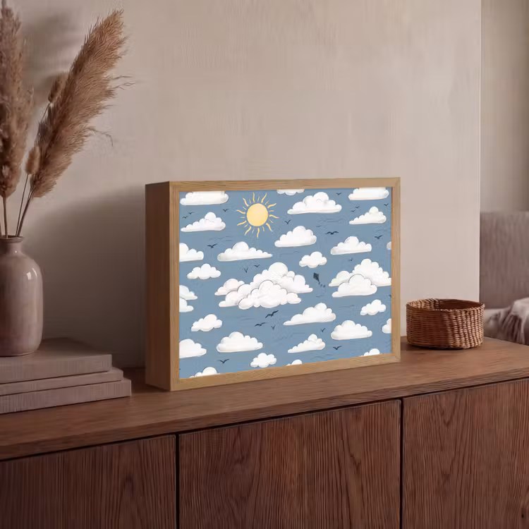 Lightbox - Wandlamp - Lucht - Zon - Wolken - Natuur - Blauw — 4