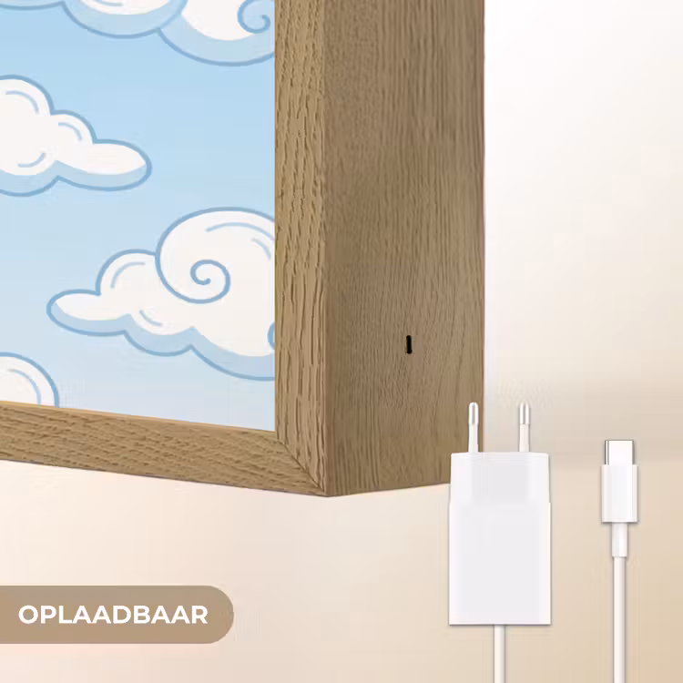 Lightbox - Wandlamp - Wolk - Lucht - Cartoon - Blauw - Wit — 7