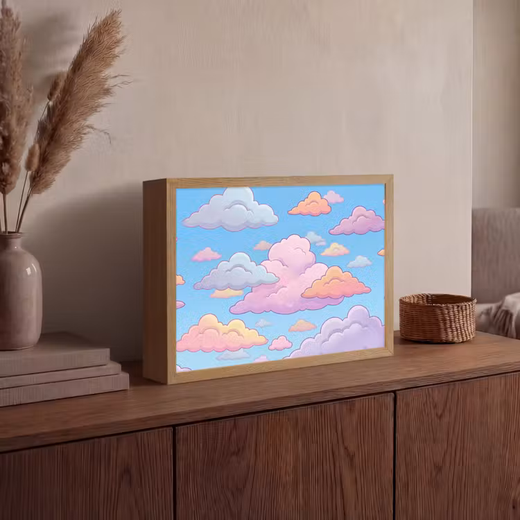 Lightbox - Wandlamp - Wolk - Lucht - Natuur - Illustratie - Pastel — 4