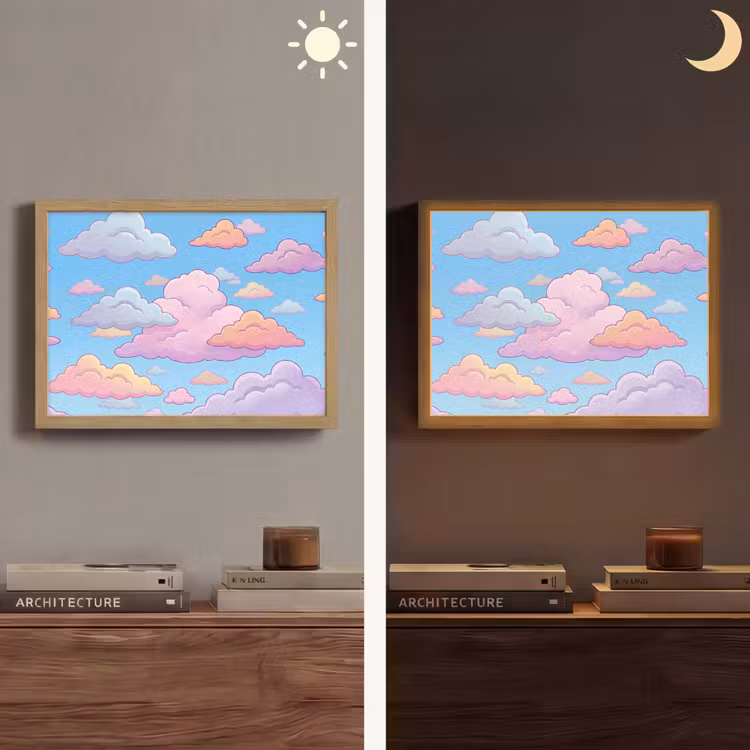Lightbox - Wandlamp - Wolk - Lucht - Natuur - Illustratie - Pastel — 6