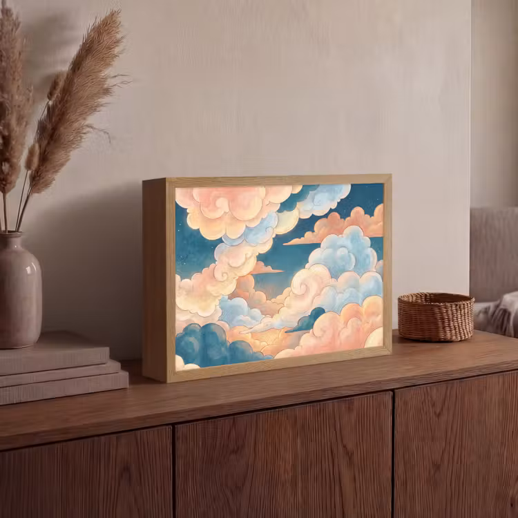 Lightbox - Wandlamp - Wolk - Lucht - Natuur - Illustratief - Oranje — 4