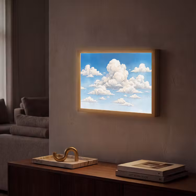 Lightbox - Wandlamp - Wolken - Blauwe lucht - Natuur - Modern - Wit — 2