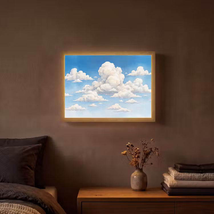 Lightbox - Wandlamp - Wolken - Blauwe lucht - Natuur - Modern - Wit — 3