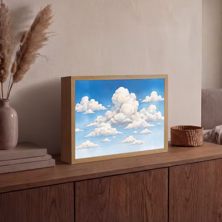 Lightbox - Wandlamp - Wolken - Blauwe lucht - Natuur - Modern - Wit — 4