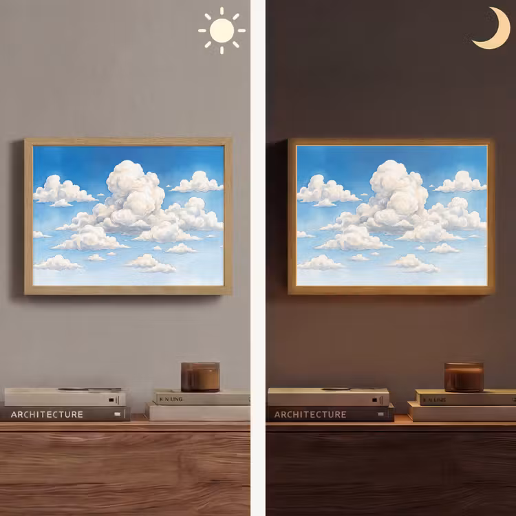 Lightbox - Wandlamp - Wolken - Blauwe lucht - Natuur - Modern - Wit — 6