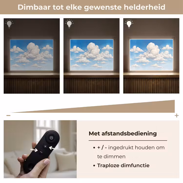 Lightbox - Wandlamp - Wolken - Blauwe lucht - Natuur - Modern - Wit — 9