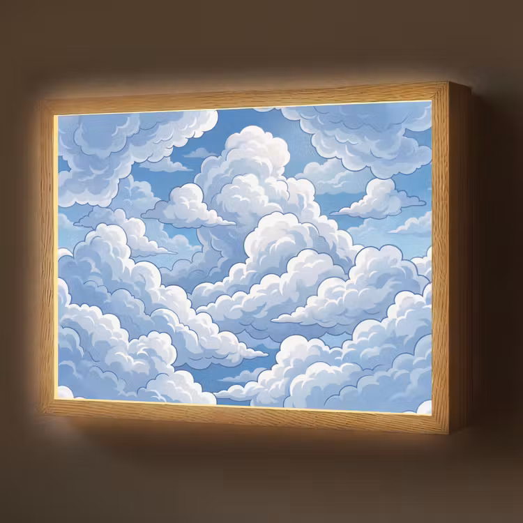 Lightbox - Wandlamp - Wolken - Hemel - Abstract - Wit — 1