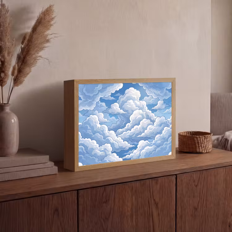 Lightbox - Wandlamp - Wolken - Hemel - Abstract - Wit — 4