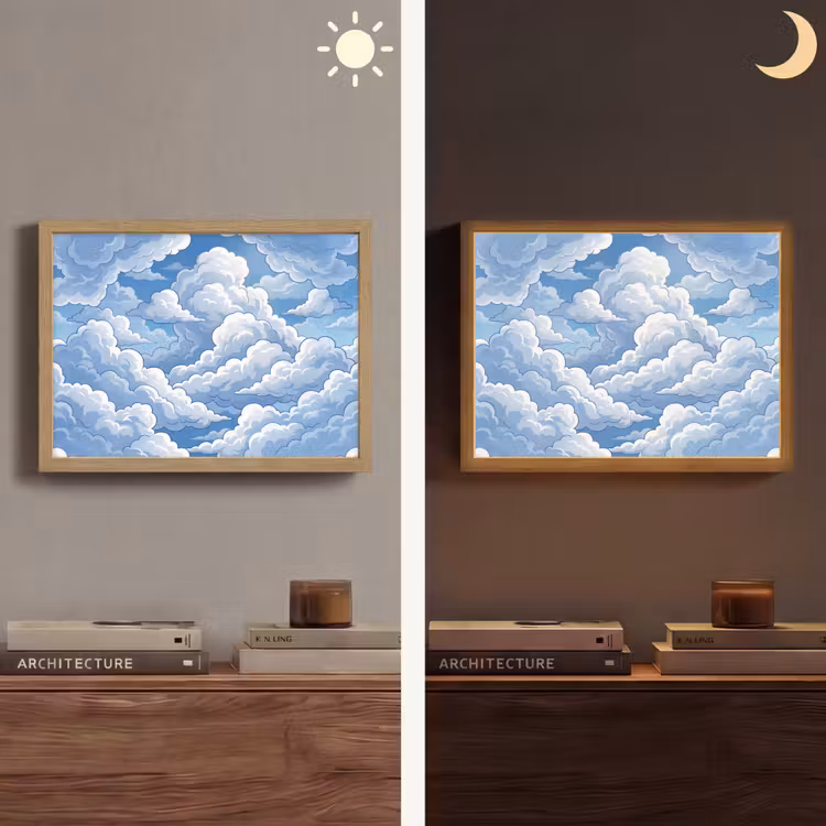 Lightbox - Wandlamp - Wolken - Hemel - Abstract - Wit — 6