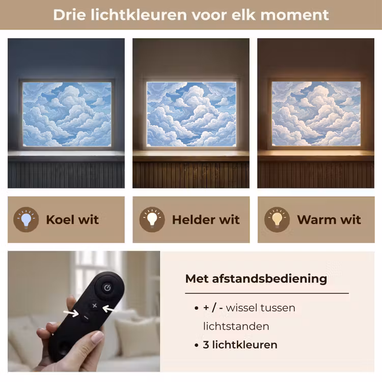 Lightbox - Wandlamp - Wolken - Hemel - Abstract - Wit — 8