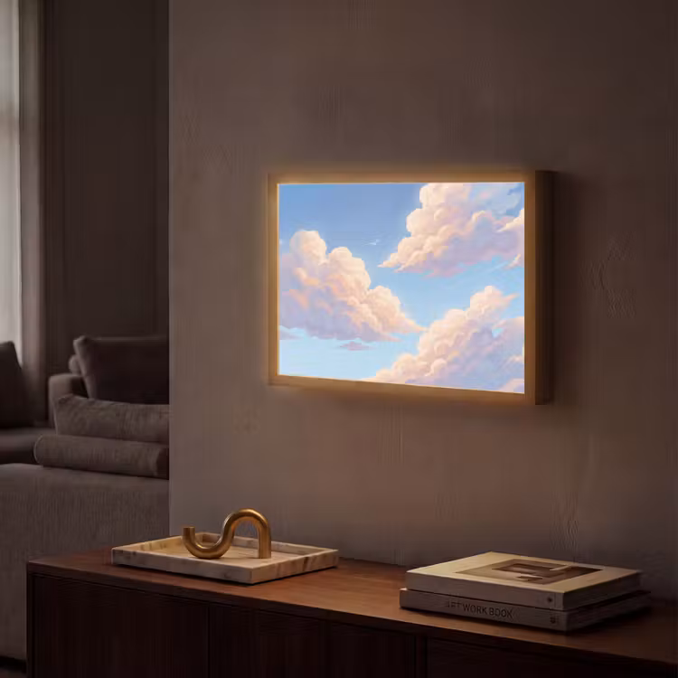 Lightbox - Wandlamp - Wolken - Lucht - Natuur - Blauw — 2
