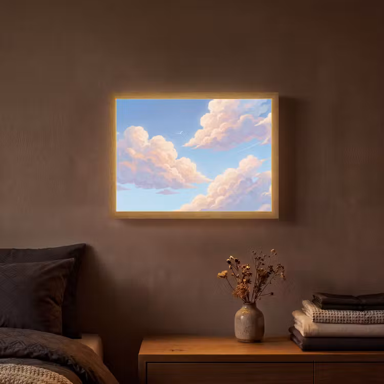Lightbox - Wandlamp - Wolken - Lucht - Natuur - Blauw — 3