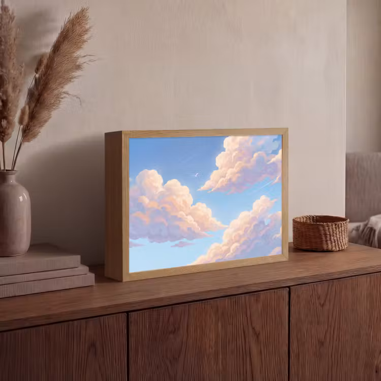 Lightbox - Wandlamp - Wolken - Lucht - Natuur - Blauw — 4