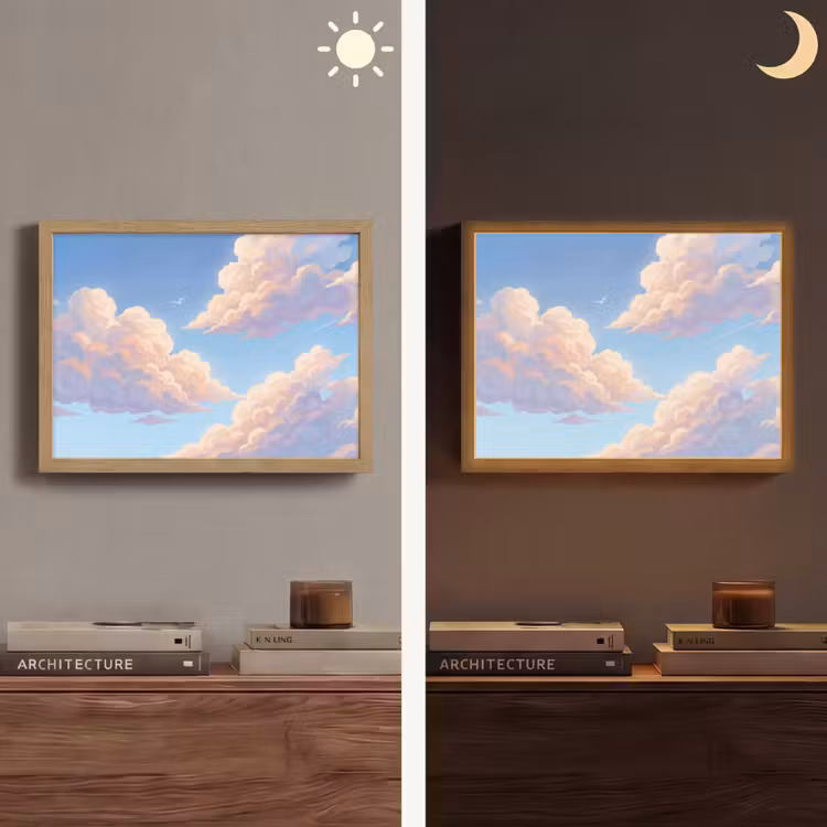 Lightbox - Wandlamp - Wolken - Lucht - Natuur - Blauw — 6