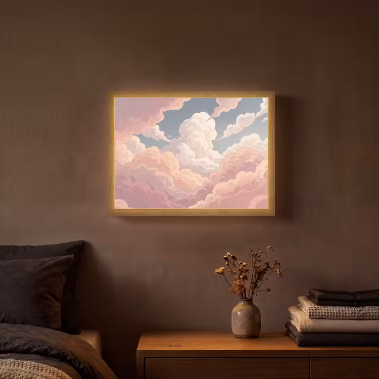 Lightbox - Wandlamp - Wolken - Lucht - Natuur - Pastel - Roze — 3