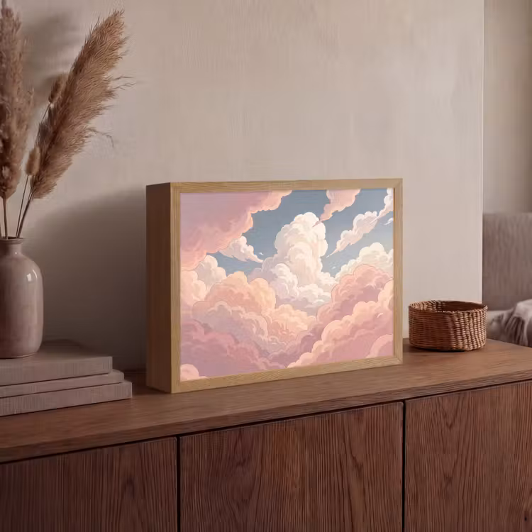 Lightbox - Wandlamp - Wolken - Lucht - Natuur - Pastel - Roze — 4