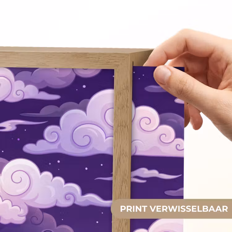 Lightbox - Wandlamp - Wolken - Nacht - Natuur - Abstract - Paars — 5