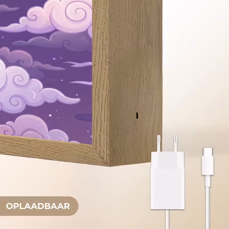 Lightbox - Wandlamp - Wolken - Nacht - Natuur - Abstract - Paars — 7