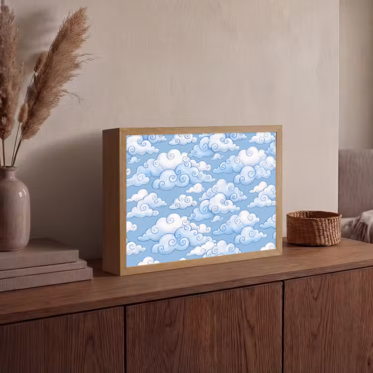 Lightbox - Wandlamp - Wolken - Patroon - Hemel - Illustratie - Wit — 4