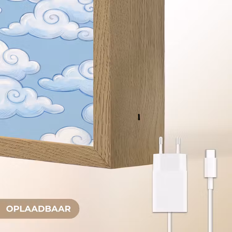 Lightbox - Wandlamp - Wolken - Patroon - Hemel - Illustratie - Wit — 7