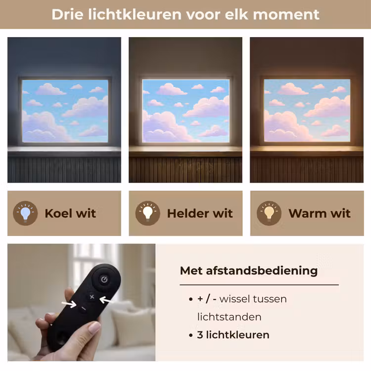 Lightbox - Wandlamp - Wolken - Roze - Blauw - Natuur - Modern — 8