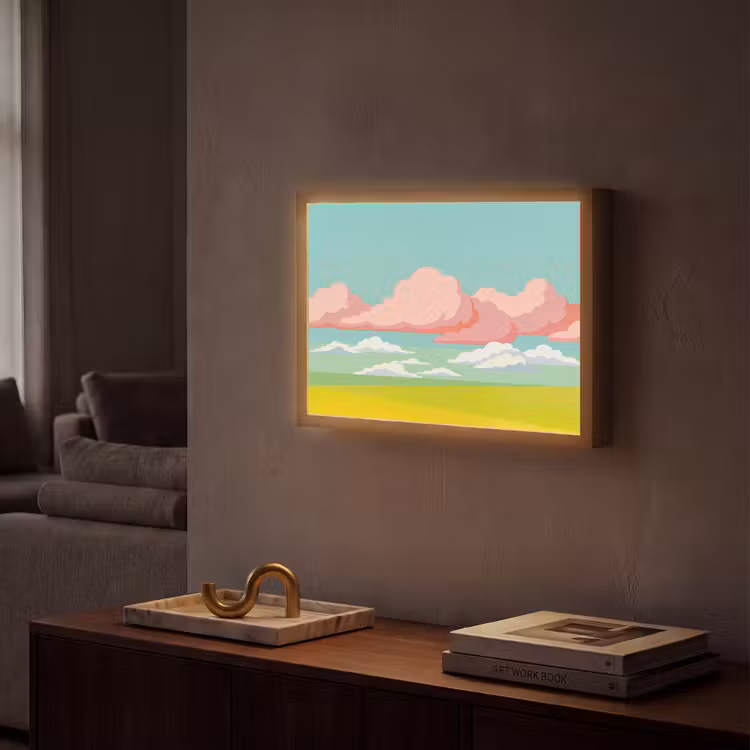 Lightbox - Wandlamp - Wolken - Roze - Natuur - Modern - Pastel — 2