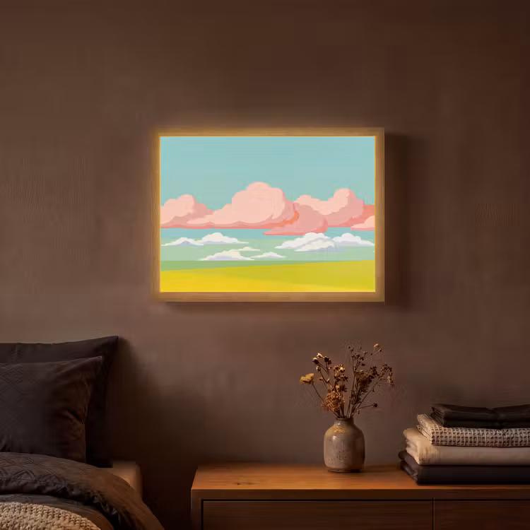 Lightbox - Wandlamp - Wolken - Roze - Natuur - Modern - Pastel — 3