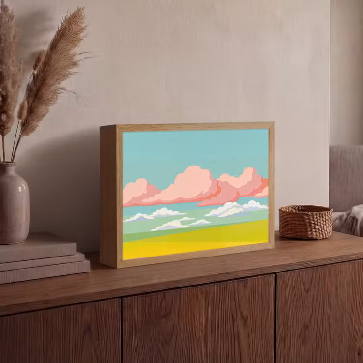 Lightbox - Wandlamp - Wolken - Roze - Natuur - Modern - Pastel — 4