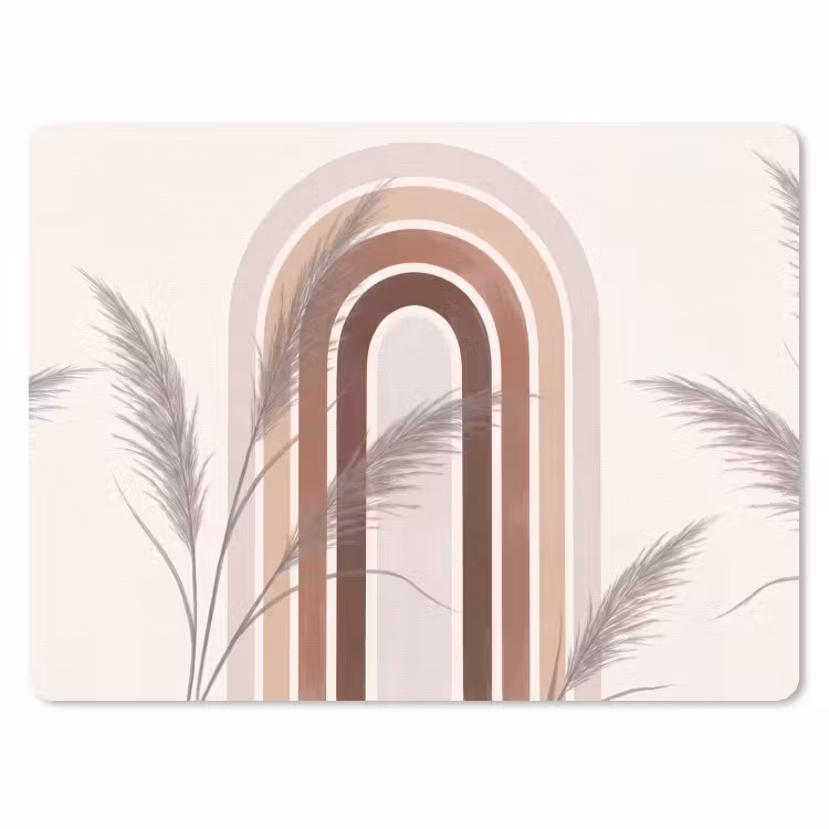 Muismat - Abstract - Bogen - Plant - Boho - Beige — 1