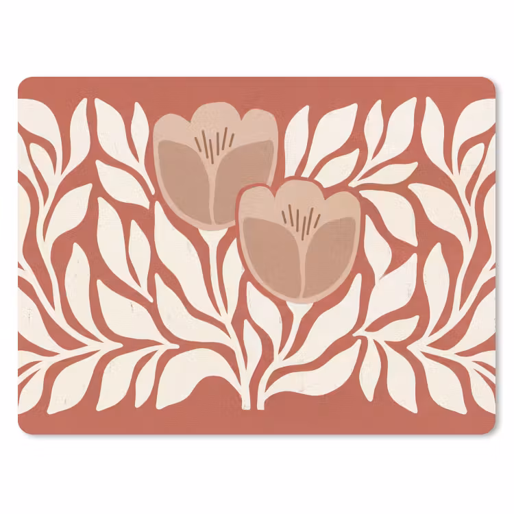 Muismat - Bloemen - Abstract - Modern - Beige - Natuur — 1