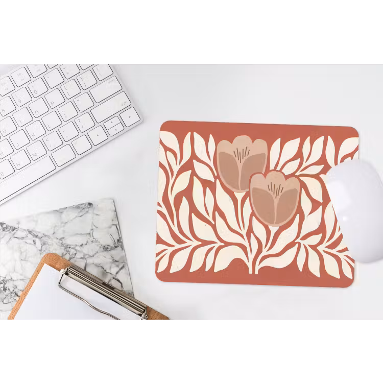 Muismat - Bloemen - Abstract - Modern - Beige - Natuur — 2