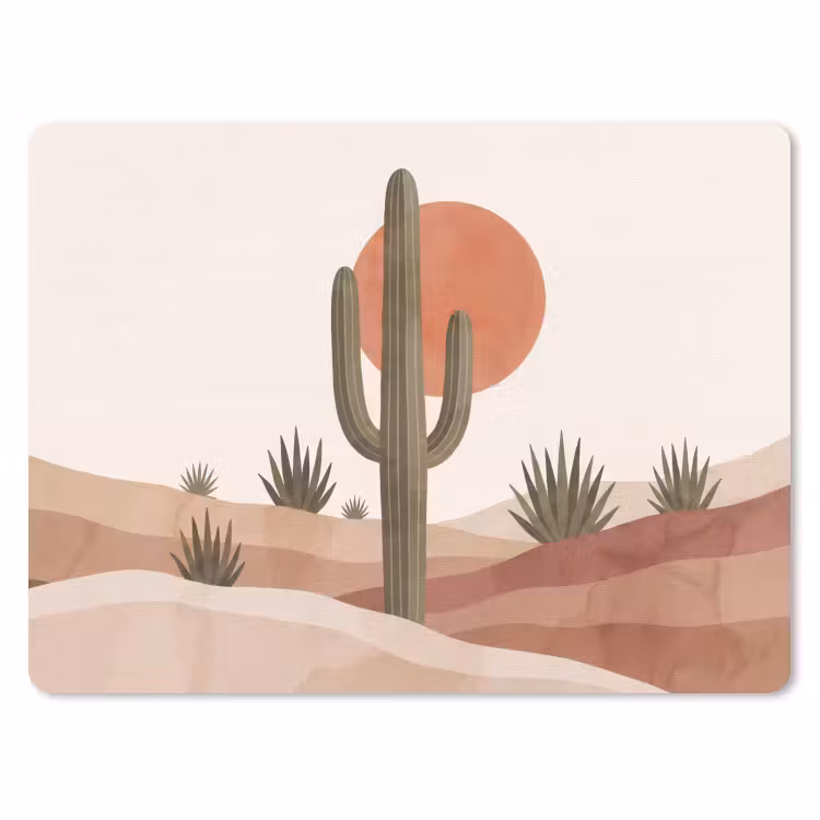 Muismat - Cactus - Duinen - Modern - Landschap - Groen — 1