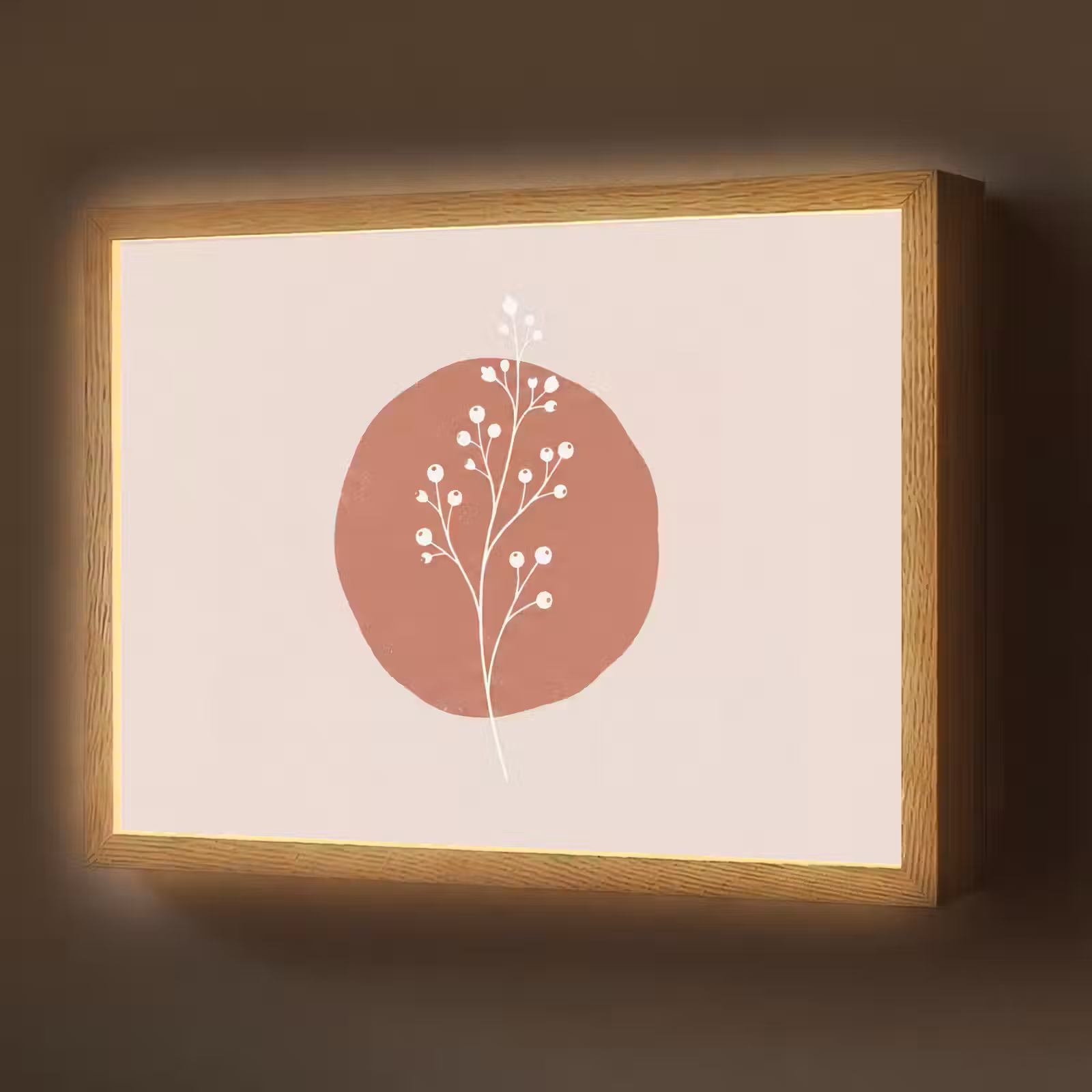 Lightbox - Wandlamp - Plant - Tak - Abstract - Modern - Wit — 1