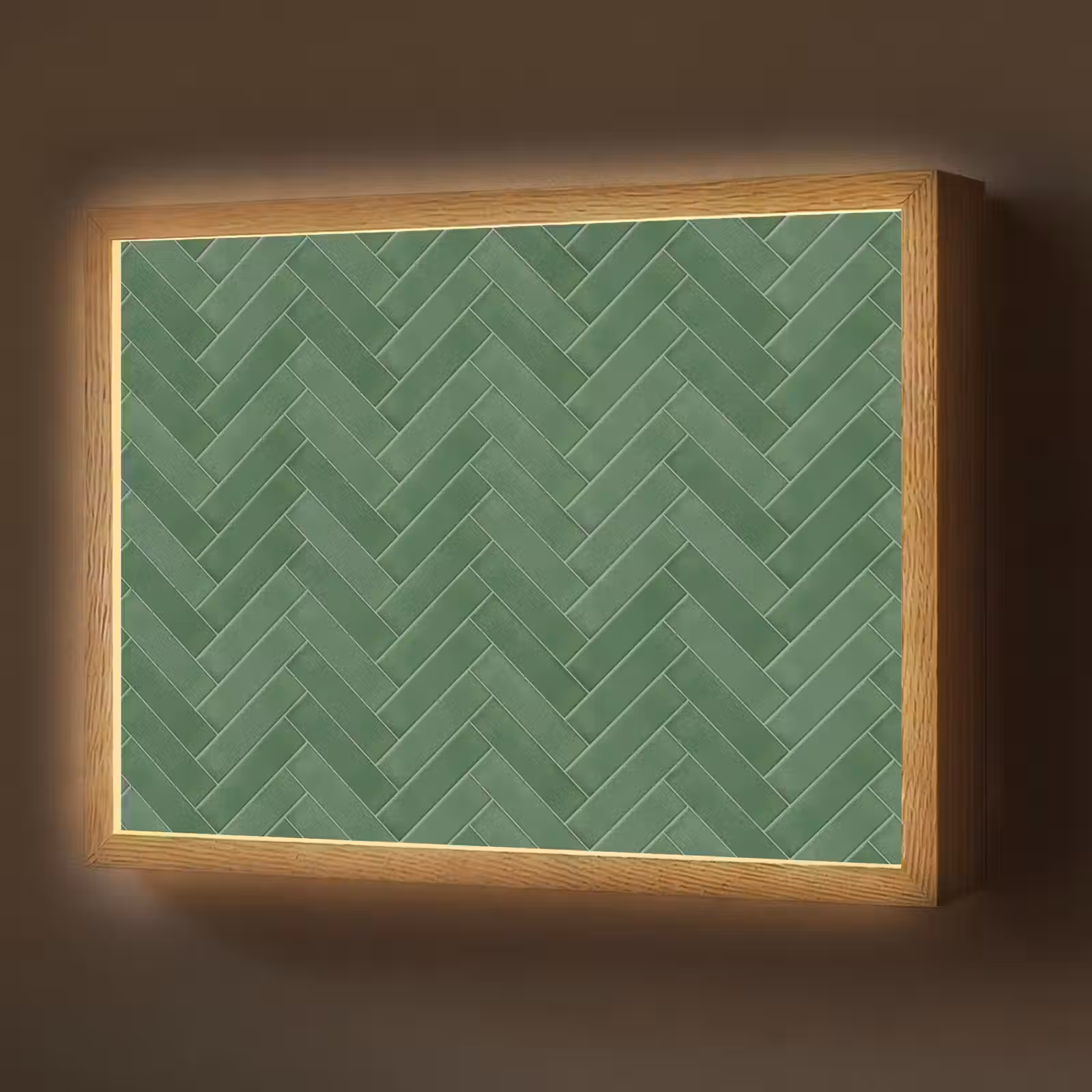 Lightbox - Wandlamp - Visgraat - Wandtegel - Bosgroen — 1