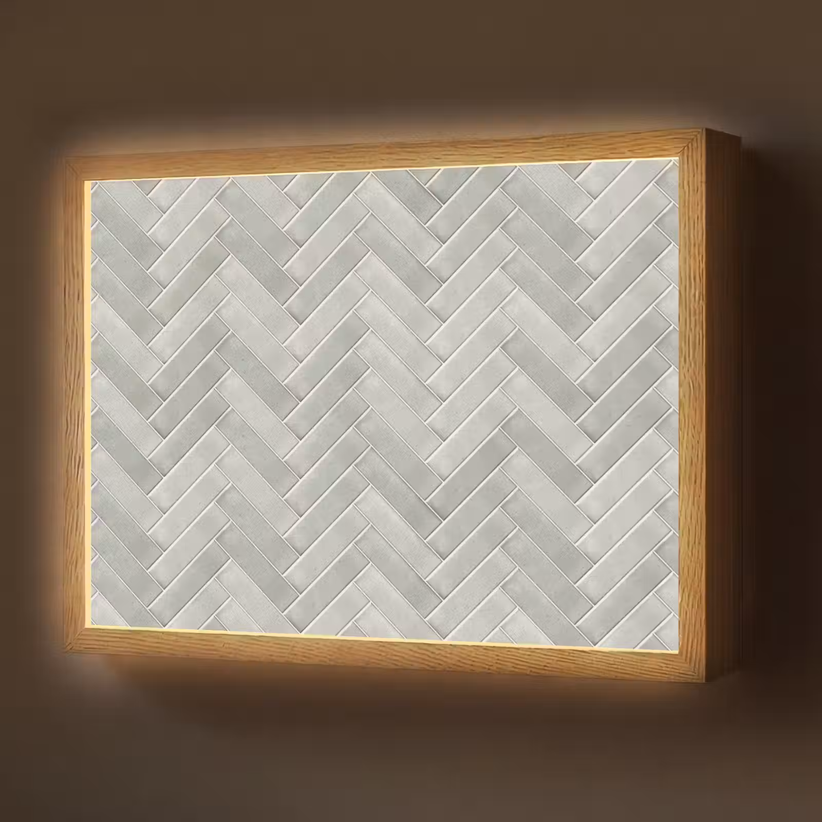 Lightbox - Wandlamp - Visgraat - Wandtegel - Grijs — 1