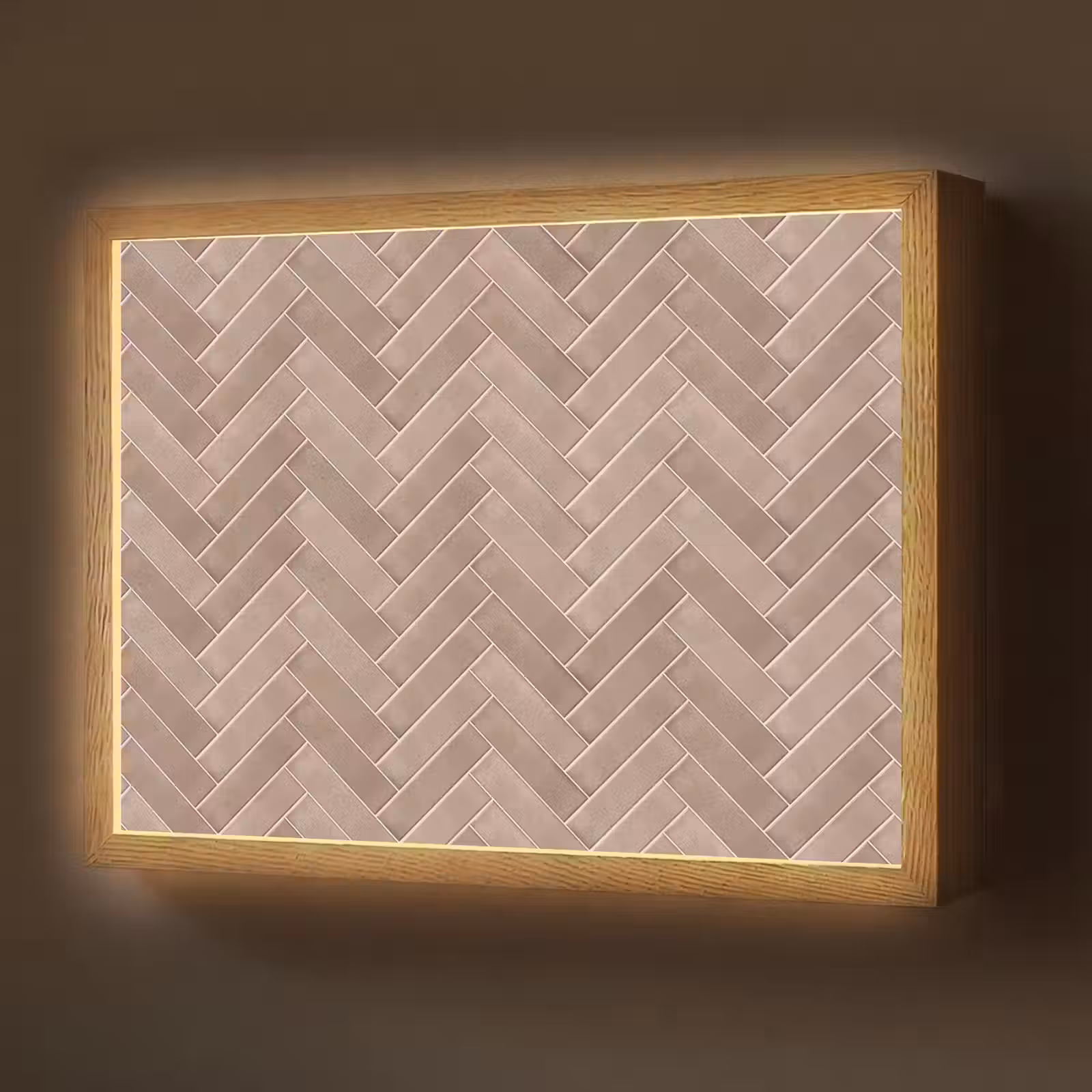 Lightbox - Wandlamp - Visgraat - Wandtegel - Oudroze - Terracotta — 1