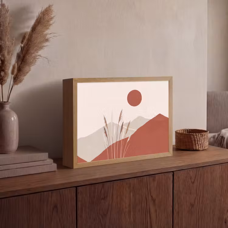 Lightbox - Wandlamp - Gras - Landschap - Natuur - Abstract - Beige — 4