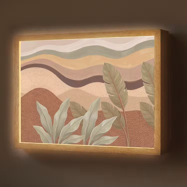 Lightbox - Wandlamp - Natuur - Bladeren - Landschap - Abstract - Aardetinten — 1