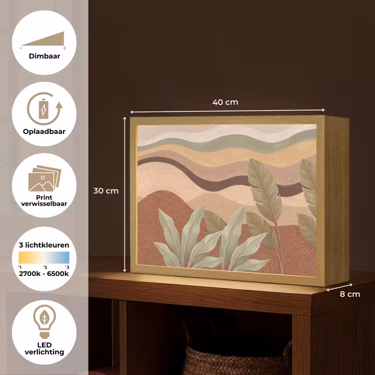 Lightbox - Wandlamp - Natuur - Bladeren - Landschap - Abstract - Aardetinten — 10