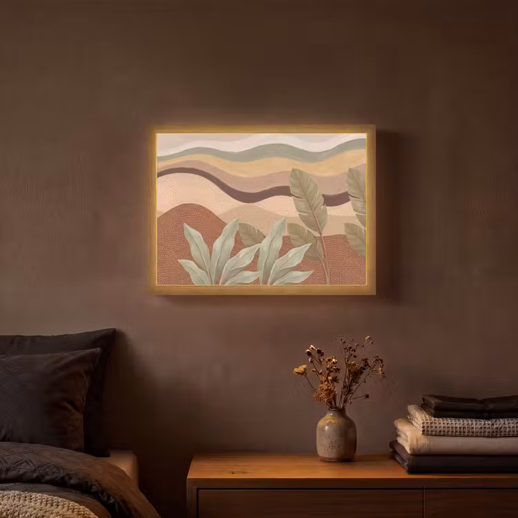 Lightbox - Wandlamp - Natuur - Bladeren - Landschap - Abstract - Aardetinten — 3