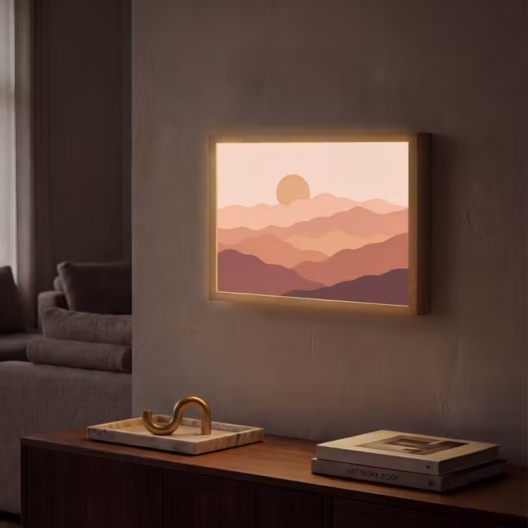 Lightbox - Wandlamp - Natuur - Heuvels - Abstract - Modern - Oranje — 2