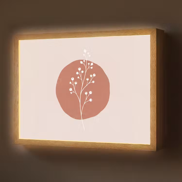 Lightbox - Wandlamp - Plant - Tak - Abstract - Modern - Wit — 1