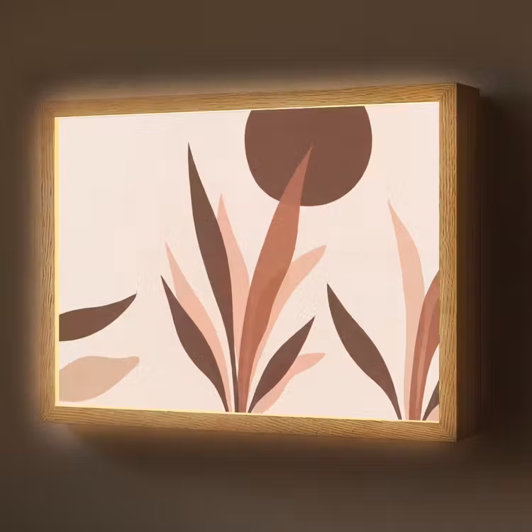 Lightbox - Wandlamp - Planten - Abstract - Natuur - Bruin — 1