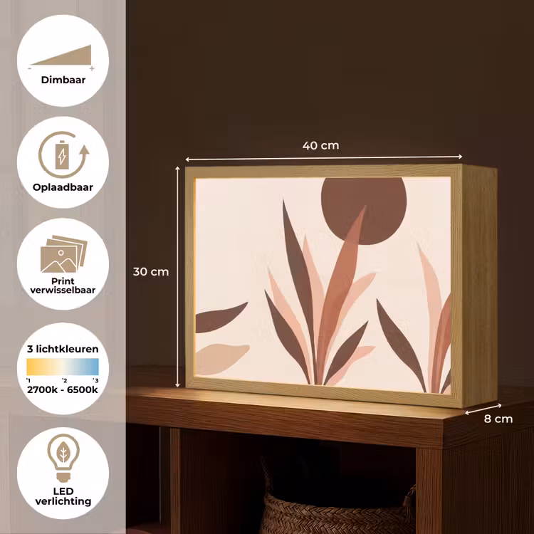 Lightbox - Wandlamp - Planten - Abstract - Natuur - Bruin — 10