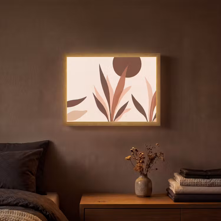 Lightbox - Wandlamp - Planten - Abstract - Natuur - Bruin — 3