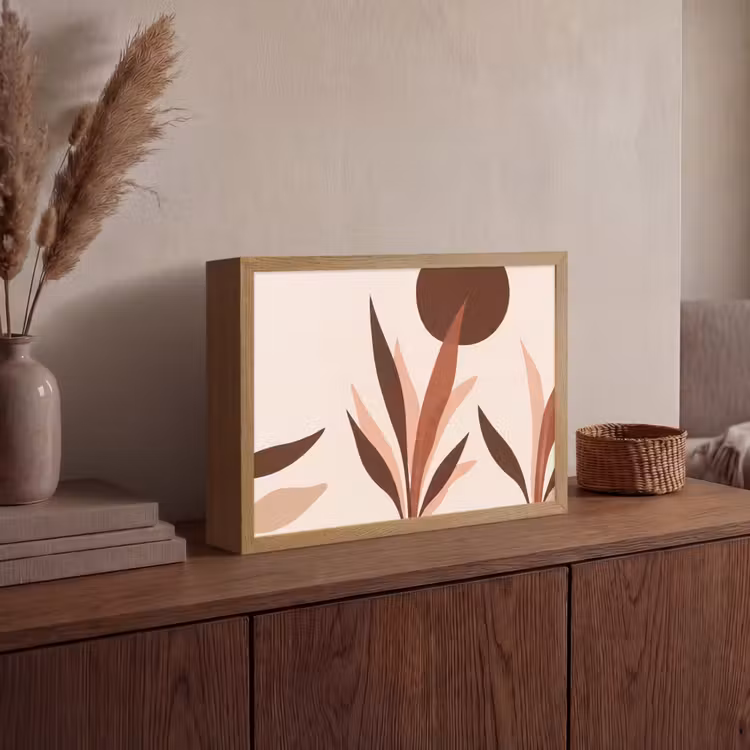 Lightbox - Wandlamp - Planten - Abstract - Natuur - Bruin — 4