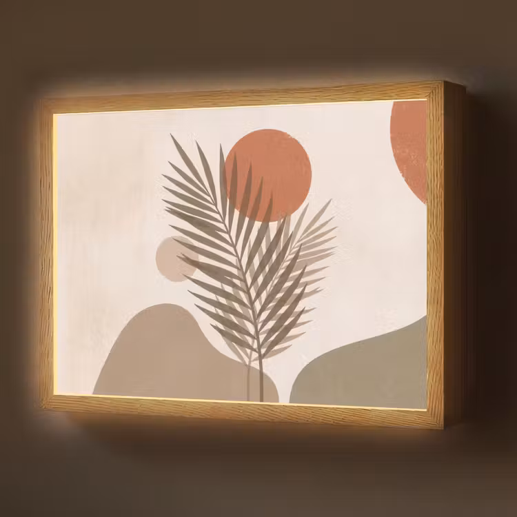 Lightbox - Wandlamp - Planten - Bladeren - Abstract - Modern - Beige — 1