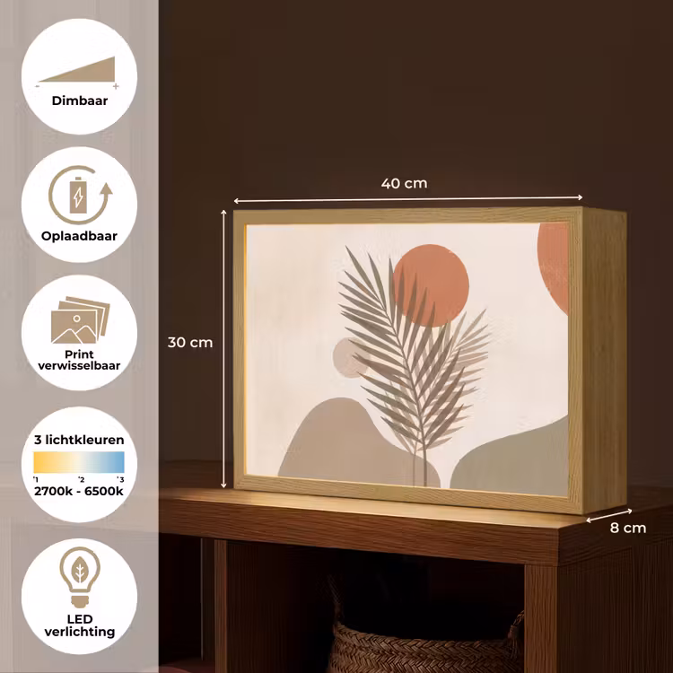 Lightbox - Wandlamp - Planten - Bladeren - Abstract - Modern - Beige — 10