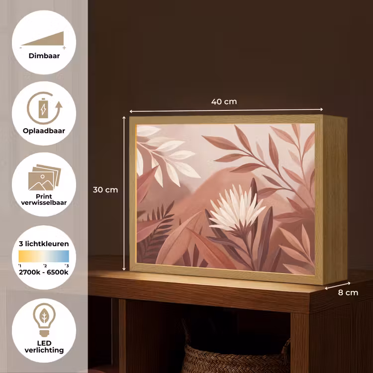 Lightbox - Wandlamp - Planten - Bladeren - Botanisch - Modern - Bruin — 10